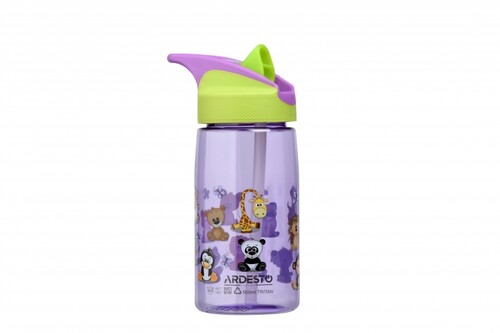 Поїльники: Дитяча пляшка для води Funny Animals, фіолетова, 500 мл, Ardesto