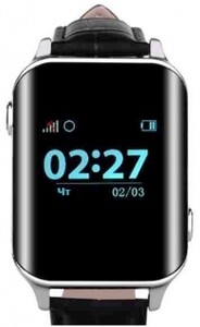 Електроніка: Телефон-годинник з GPS трекером GOGPS М01 хром