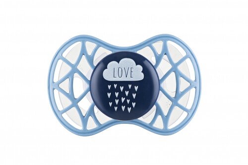 Пустушки: Пустушка Air55 Cool 6m+ ортодонтична «хмара LOVE» синя Nuvita