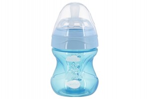 Поїльники, пляшечки, чашки: Дитяча антиколікова пляшечка Mimic Cool (150 мл) блакитна Nuvita
