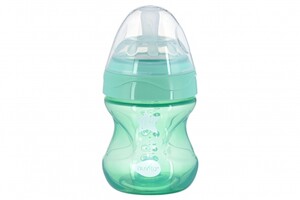 Поїльники, пляшечки, чашки: Дитяча антиколікова пляшечка Mimic Cool (150 мл) зелена Nuvita
