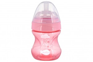 Поїльники, пляшечки, чашки: Дитяча антиколікова пляшечка Mimic Cool (150 мл) світло-рожева Nuvita