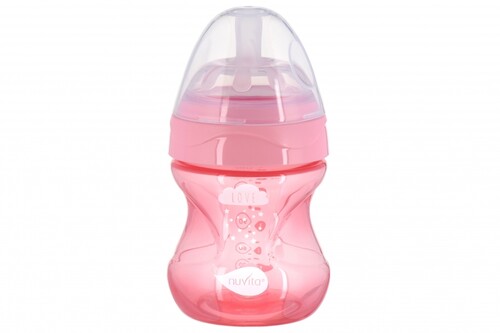 Бутылочки: Детская антиколиковая бутылочка Mimic Cool (150 мл) светло-розовая Nuvita