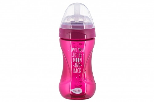 Бутылочки: Детская антиколиковая бутылочка Mimic Cool (250мл) розовая Nuvita