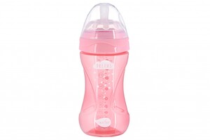 Детская антиколиковая бутылочка Mimic Cool (250мл) светло-розовая Nuvita