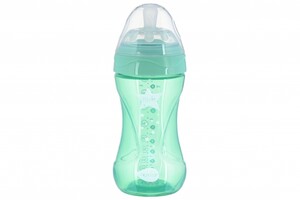 Поїльники, пляшечки, чашки: Дитяча антиколікова пляшечка Mimic Cool (250мл) зелена Nuvita