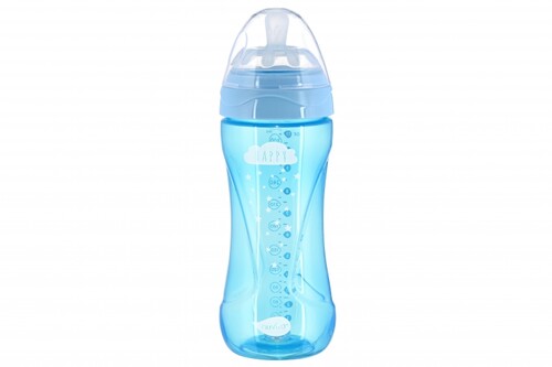 Пляшечки: Дитяча антиколікова пляшечка Mimic Cool (330мл) блакитна Nuvita