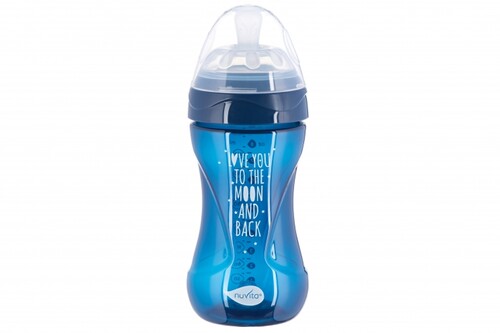 Пляшечки: Дитяча антиколікова пляшечка Mimic Cool (250мл) темно-синя Nuvita