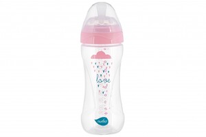 Бутылочки: Детская антиколиковая бутылочка Mimic Collection (330 мл) розовая Nuvita