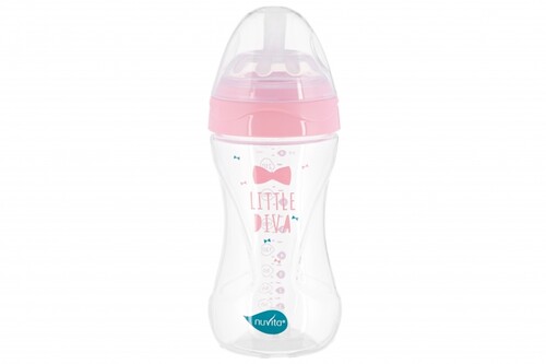 Пляшечки: Дитяча антиколікова пляшечка Mimic Collection (250 мл) рожева Nuvita