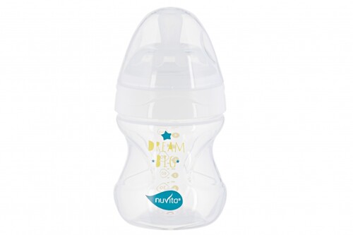 Пляшечки: Дитяча антиколікова пляшечка Mimic Collection (150 мл) біла Nuvita