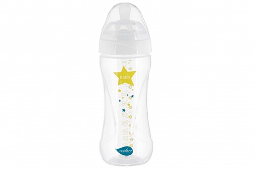 Пляшечки: Дитяча антиколікова пляшечка Mimic Collection (330 мл) біла Nuvita