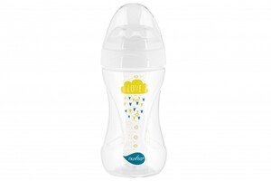 Поїльники, пляшечки, чашки: Дитяча антиколікова пляшечка Mimic Collection (250 мл) біла Nuvita