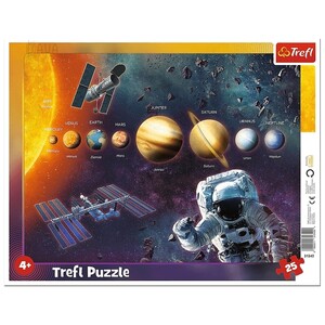 Игры и игрушки: Пазл рамка-вкладыш «Солнечная система», 25 эл., Trefl