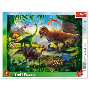 Игры и игрушки: Пазл рамка-вкладыш «Динозавры», 25 эл., Trefl
