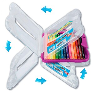 Олівці кольорові Color Peps Flex Box, 15 олівців (3 флуоресцентних), малиновий пенал