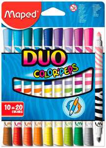 Фломастери Color Peps Duo (10 шт. / 20 кольорів)