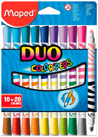Товары для рисования: Фломастеры Color Peps Duo (10 шт./20 цветов)