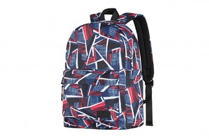 Рюкзаки, сумки, пенали: Рюкзак 2E, TeensPack Absrtraction, червоно-синій