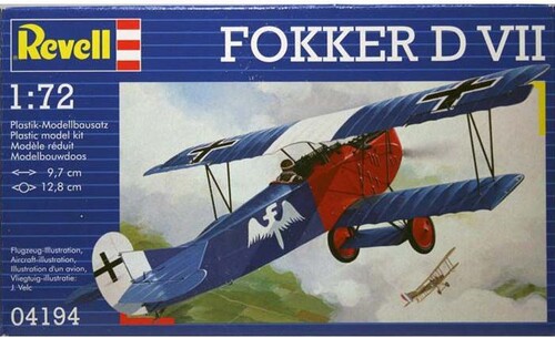 Воздушный транспорт: Сборная модель Revell Самолет Fokker D VII Германия 1918 172 (04194)