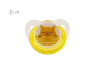 Пустышки и соски: Пустышка латексная ортодонтическая, Baby team (кот)
