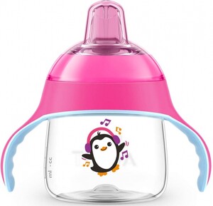 Поильники, бутылочки, чашки: Чашка-непроливайка с носиком розовая Avent
