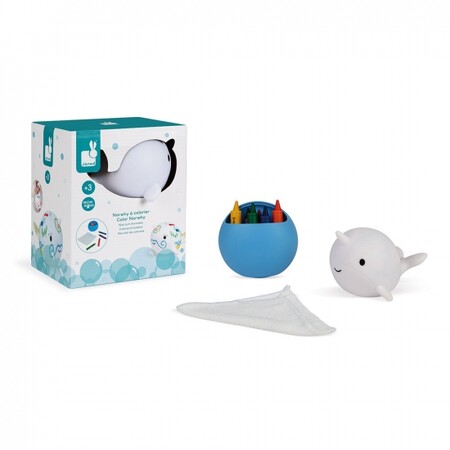 Іграшки для ванни: Іграшка для купання Janod Малювання. Нарвал J04726