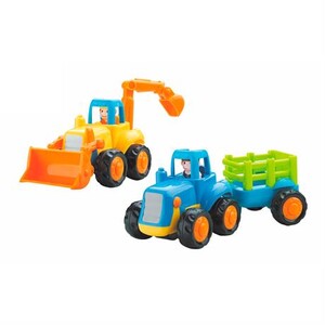 Міська та сільгосптехніка: Набір іграшкових машинок Hola Toys Бульдозер і трактор, 6 шт.