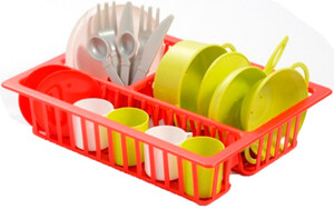 Игры и игрушки: Набор посуды с сушилкой