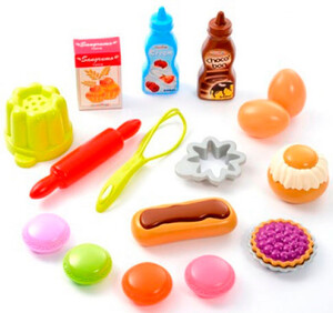 Іграшковий посуд та їжа: Смачний десерт, набір продуктів в сітці, Ecoiffier