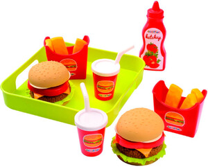 Іграшковий посуд та їжа: Гамбургер, набір продуктів, Ecoiffier