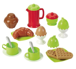 Іграшковий посуд та їжа: Візок для сніданку, набір з продуктами Ecoiffier