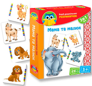 Пазлы и головоломки: Развивающая игра Мама и малыш, Умничек (украинский язык), Vladi Toys