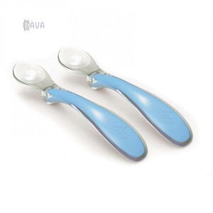 Детская посуда и приборы: Набор силиконовых ложечек для кормления Nuvita Easy Eating 6м+ 2 шт голубой