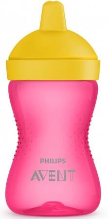 Поїльники: Чашка-непроливайка з твердим носиком, рожева, від 18 міс., 300 мл, Avent