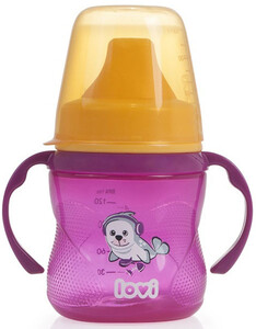 Поїльники, пляшечки, чашки: Кружка-непроливайка с мягкой насадкой Hot & Cold (150 мл) розовая, lovi