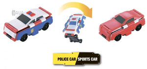 Спасательная техника: Машинка-трансформер Flip Cars 2 в 1 Полицейский автомобиль и Спорткар