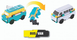 Транспорт: Машинка-трансформер Flip Cars 2 в 1 Автобус і Мікроавтобус