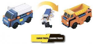 Міська та сільгосптехніка: Машинка-трансформер Flip Cars 2 в 1 Вантажівка і Навантажувач