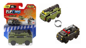Игры и игрушки: Машинка-трансформер Flip Cars 2 в 1 Ракетоносец и Армейский автомобиль