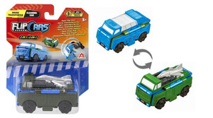 Игры и игрушки: Машинка-трансформер Flip Cars 2 в 1 Дрон-транспортер и Уборочный автомобиль
