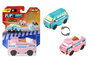 Ігри та іграшки: Машинка-трансформер Flip Cars 2 в 1 Автомобіль з морозивом і Мінівен