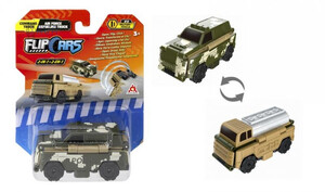 Ігри та іграшки: Машинка-трансформер Flip Cars 2 в 1 Командна вантажівка і Вантажівка-заправник ВВС