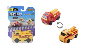 Игры и игрушки: Машинка-трансформер Flip Cars 2 в 1 Автокран и Пожарный автомобиль