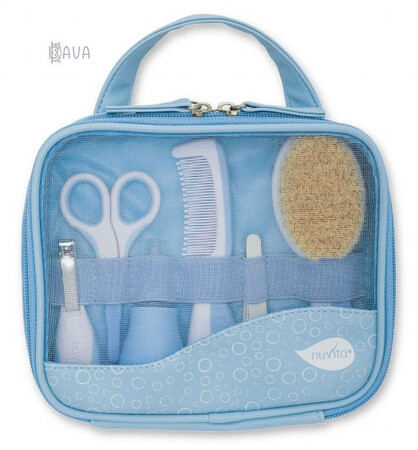 Маникюрные наборы и расчёски: Набор по уходу за ребенком Nuvita большой 0м+ голубой