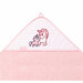 Рушник рожевий бамбуковий з капюшоном-куточком «Єдиноріг» 100х100 см, BabyOno дополнительное фото 1.