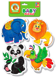 Ігри та іграшки: Бебі-пазл 4 в 1 Зоопарк, Vladi Toys