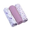 Пеленки мягкие муслиновые фиолетовые 70х70 см, 3 шт., BabyOno