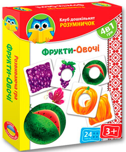 Пазлы и головоломки: Развивающая игра Фрукты-овощи, Умничек (украинский язык), Vladi Toys