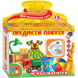 Игры и игрушки: Игра на магнитах Предметы быта (украинский язык), Vladi Toys